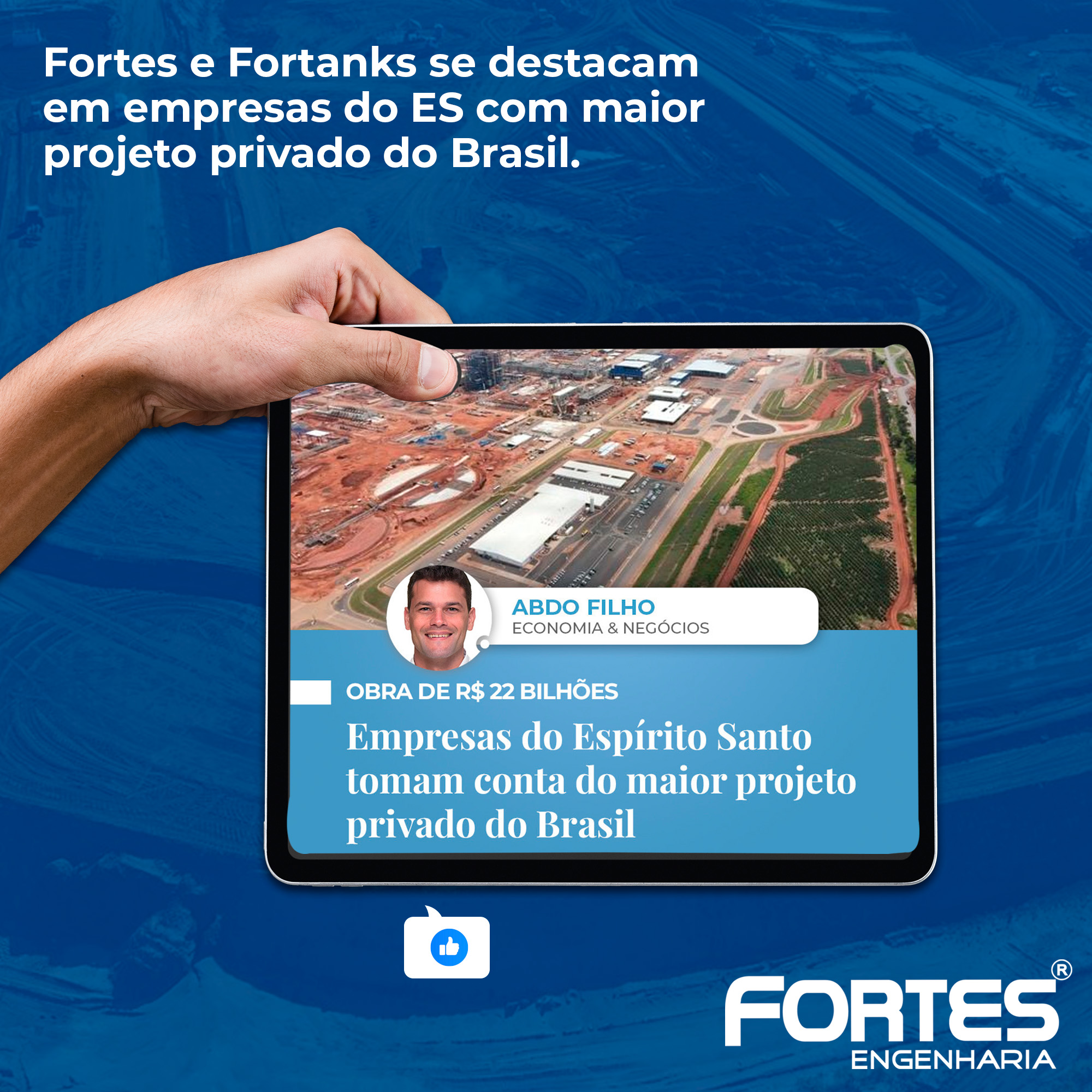 Fortes e Fortanks são destaque em matéria da A Gazeta Fortes Engenharia